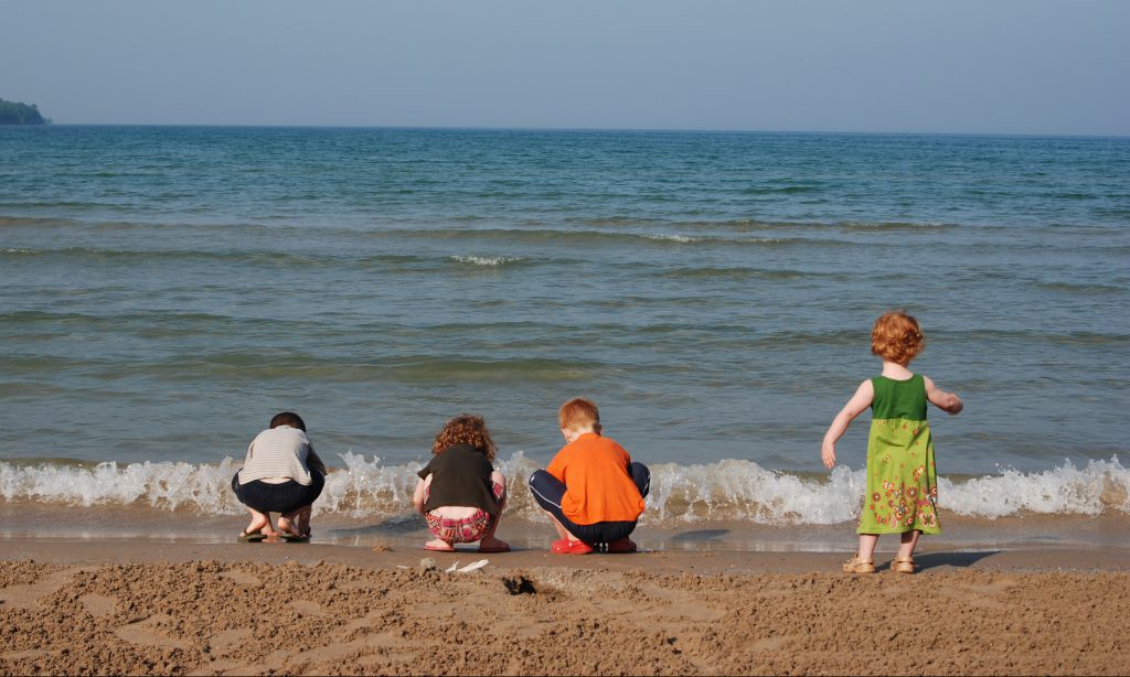 Children on the beach.