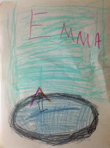 A drawing given to the KHCF by a child in the care of the CAS