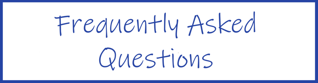 A button with the words Frequently Asked Questions, linking to the FAQ page.