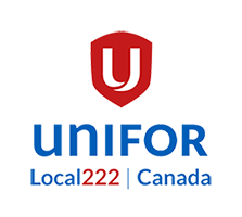 Unifor Local 222 logo, linking to their website