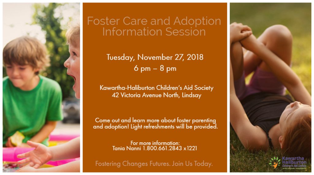 Picture of a children and details of the Foster Care and Adoption Information Session