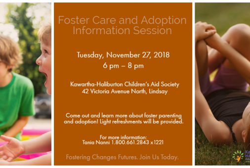 Picture of a children and details of the Foster Care and Adoption Information Session