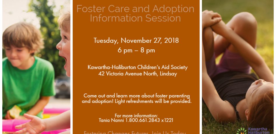 Picture of a children and details of the Foster Care and Adoption Information Session
