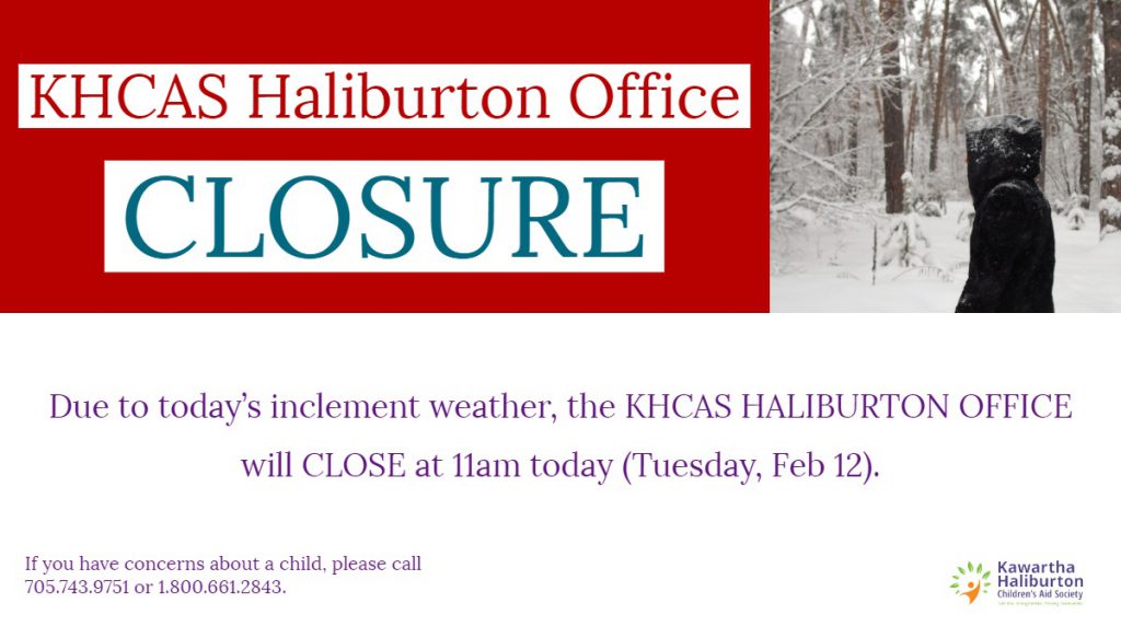 Haliburton Office Closure - Tuesday, Feb 12 @ 11am
