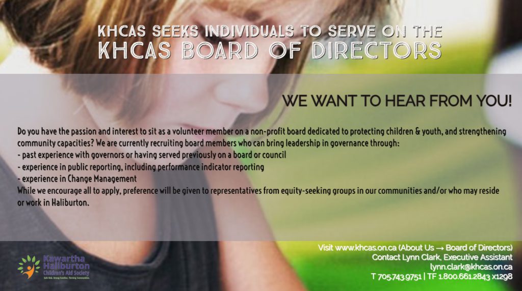 KHCAS Board Recruitment WE WANT TO HEAR FROM YOU!